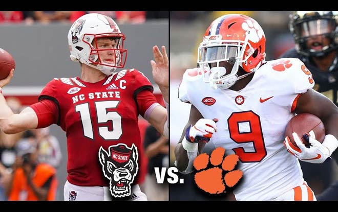 Clemson Tigers Favorites by Sportsbooks against NC State Wolfpack