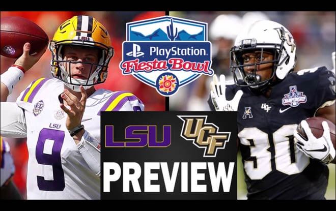 LSU Tigers vs. UCF Knights (Fiesta Bowl 1-1-19) Picks & Odds
