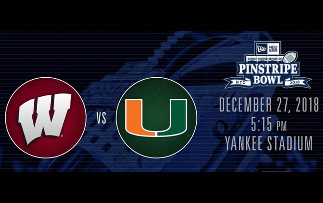 Pinstripe Bowl Betting Predictions 2018: Miami vs. Wisconsin