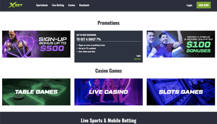XBet Sportsbook promotions