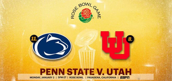 Penn State Nittany Lions vs. Utah Utes Rose Bowl Odds, Predictions and Trends