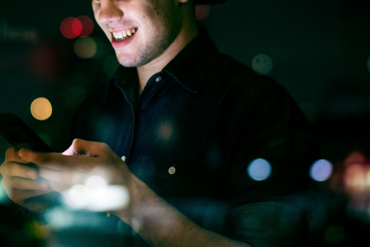 A person betting online.